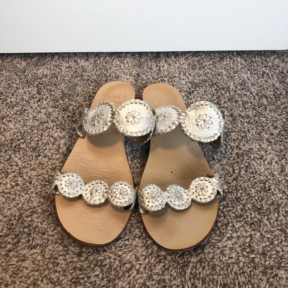 Jack Rogers Shoes - Jack Rogers Lauren Sandal Used Silver Size 10